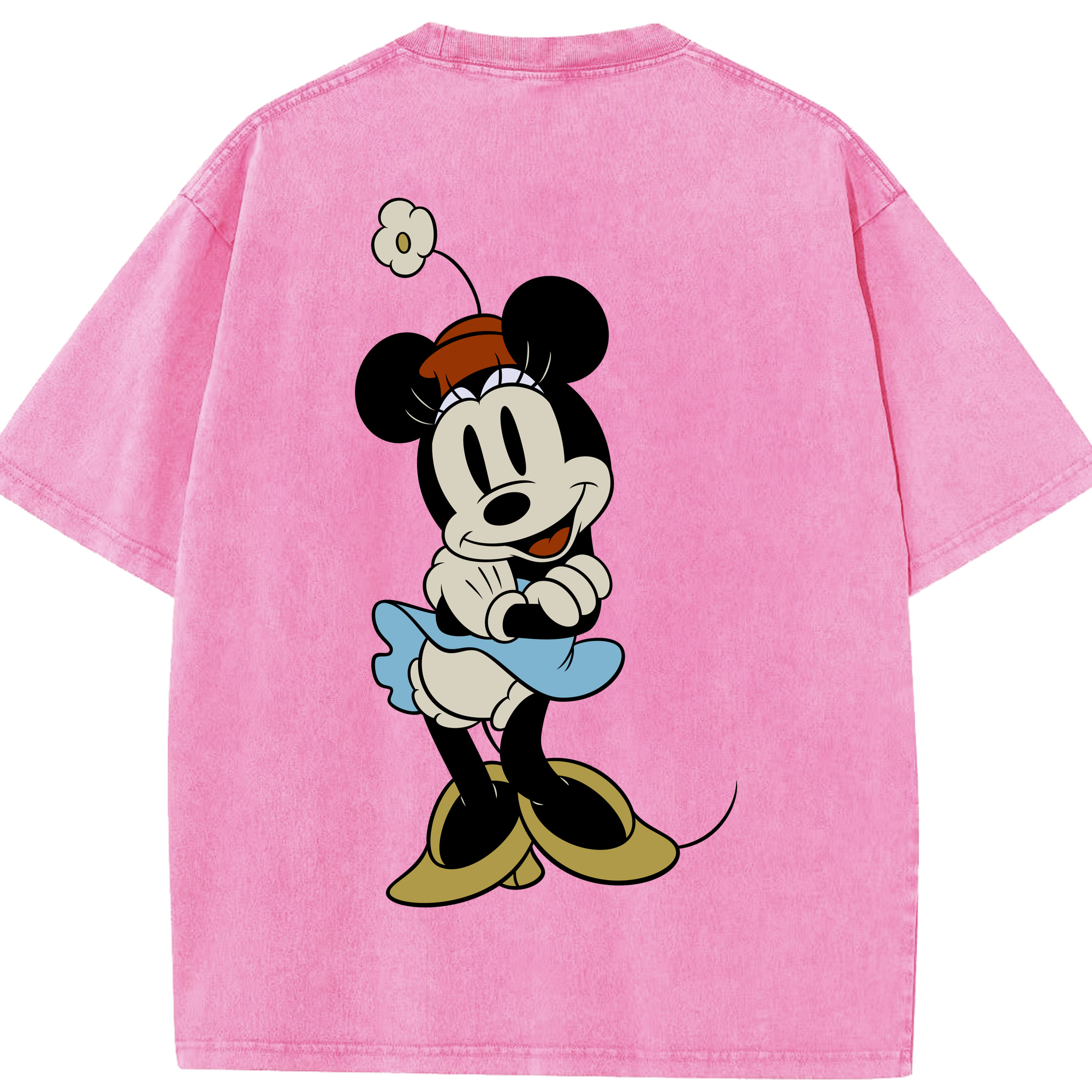 （画像用） ミッキーマウス Mickey Mouse 綿100% ヴィンテージ風 半袖Tシャツ（背面プリント）